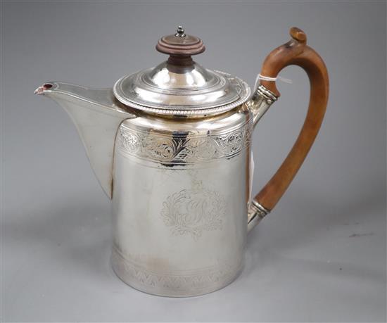 A George III silver hot water jug, Robert Hennell I & Samuel Hennell, London 1804, approx 17.3oz